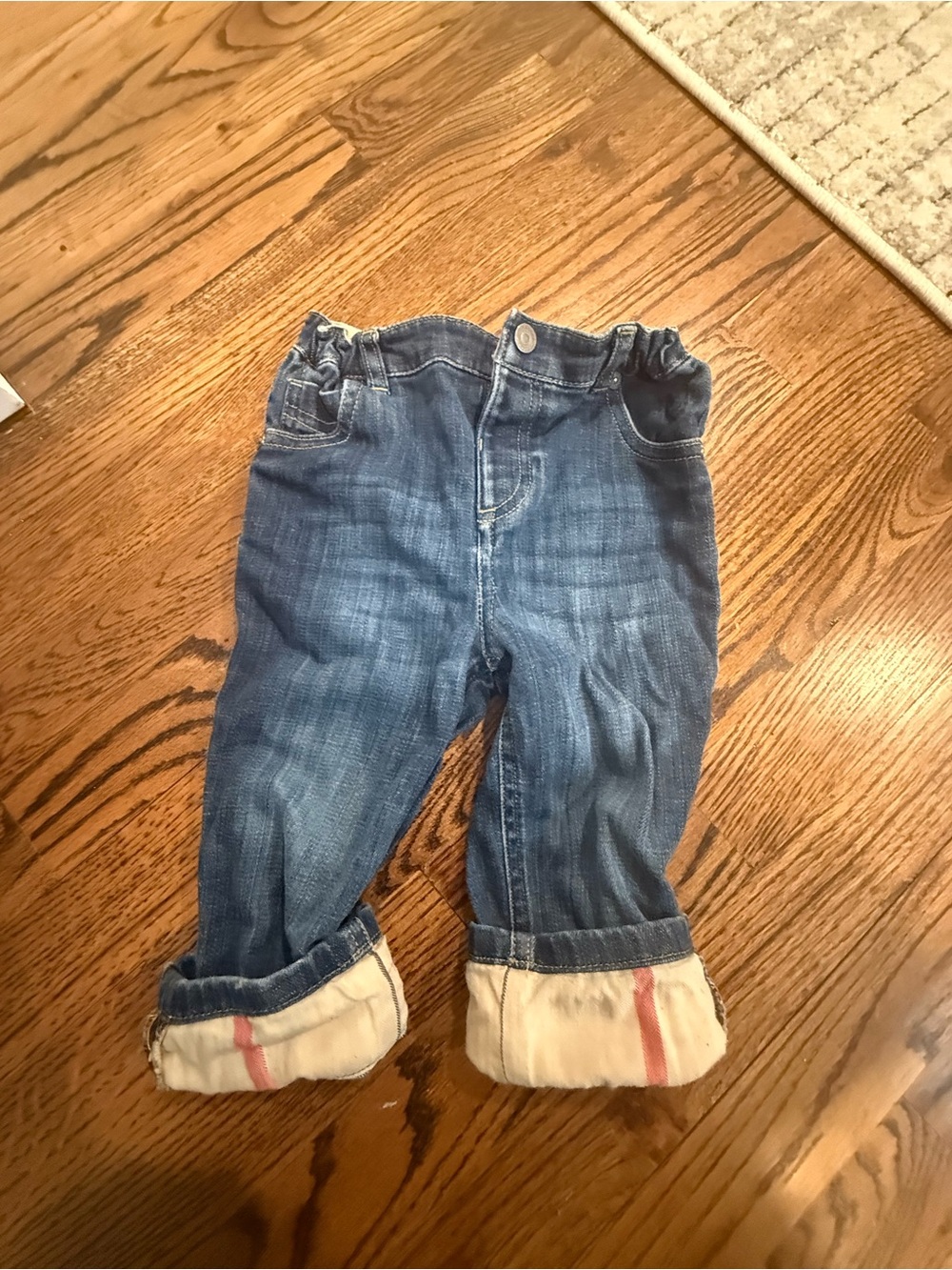 Burberry Kids Dark Blue Denim Roll-Cuff Jeans